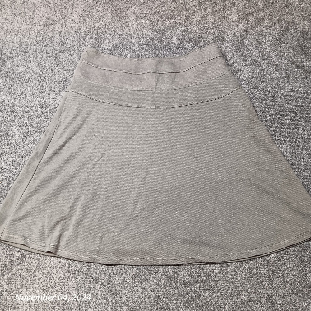 Athleta Circle Skirt Women 8 Tall Gray Zip‎ Pocket Zip Side